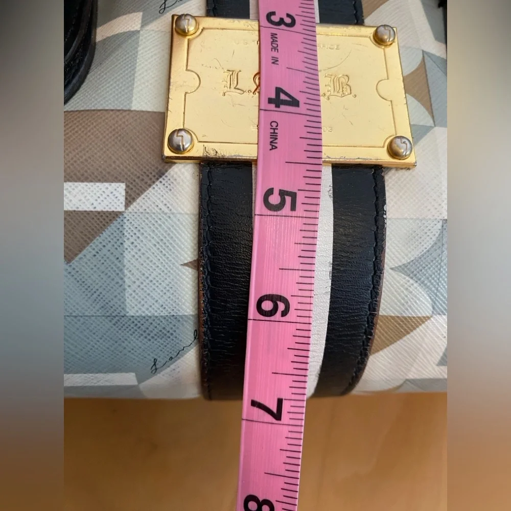 L.A.M.B Gwen Stefani Satchel Small Bag Leather,PVC,Geometric, Gold Hardware - Picture 11 of 16